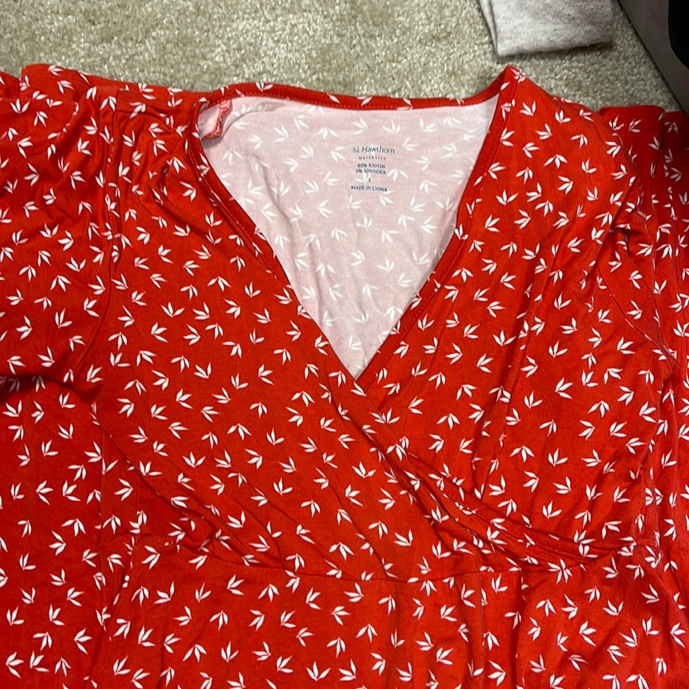 Red maternity dress